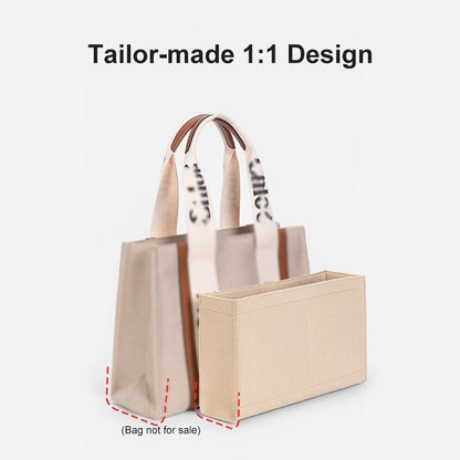 Purse Organizer Insert Felt Makeup Bag Zipper Luxury Handbag Tote Shaper Travel