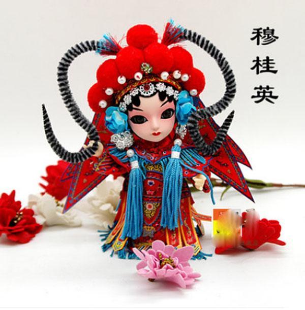 Chinese Beijing Peking Opera Characters Silk Dolls Folk Features Handmade Crafts
