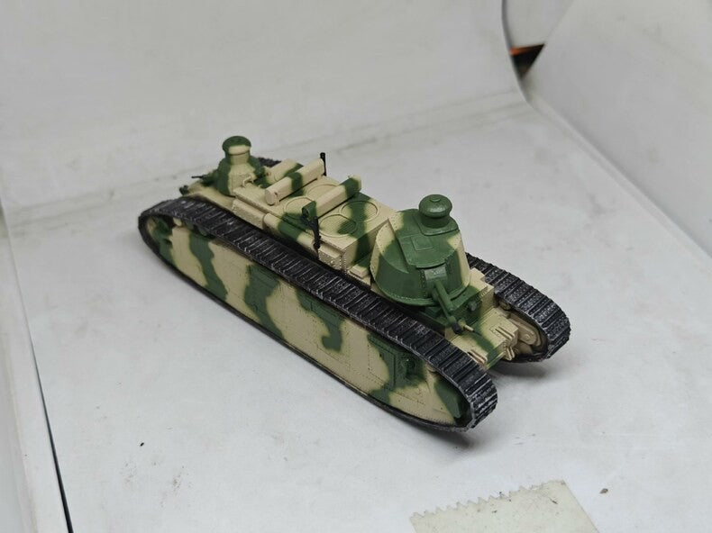 Hand-painted 1/72 French FCM Char 2C heavy tank finished model