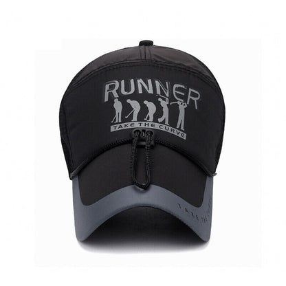 Men Printed Baseball Cap Wind-proof Hat Fishing Hat Neutral Long-brimmed Sun Hat