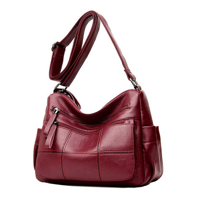 Multi-layer Soft Leather Leisure Crossbody Shoulder Bag Handbags Purse for Women