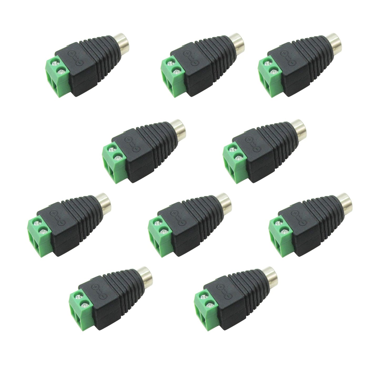 10pcs Speaker Wire Cable RCA Female to Terminal Block Adapter RCA Connector Plug