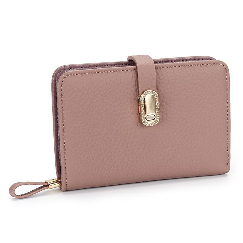 Wallet Genuine Leather Short Wallet Multi Card Slot Zipper Zero Wallet Card Bags