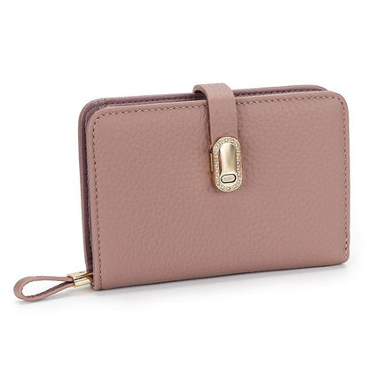 Wallet Genuine Leather Short Wallet Multi Card Slot Zipper Zero Wallet Card Bags
