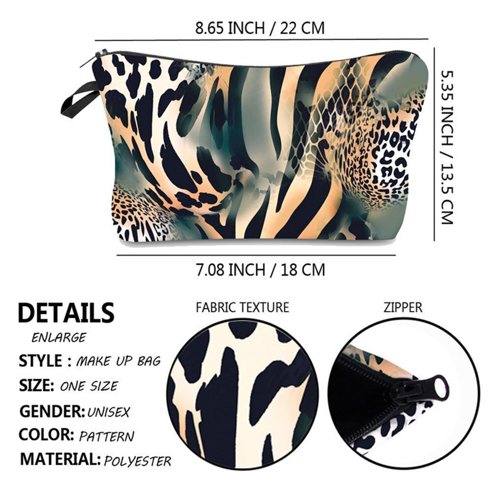 Personalized Pretty Makeup Bag Leopard Print Cosmetic Bags Multifunction Travel