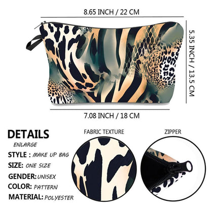 Personalized Pretty Makeup Bag Leopard Print Cosmetic Bags Multifunction Travel