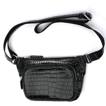Real Crocodile Alligator Skin Leather Men's Crossbody Bag Luxury Sling Backpack