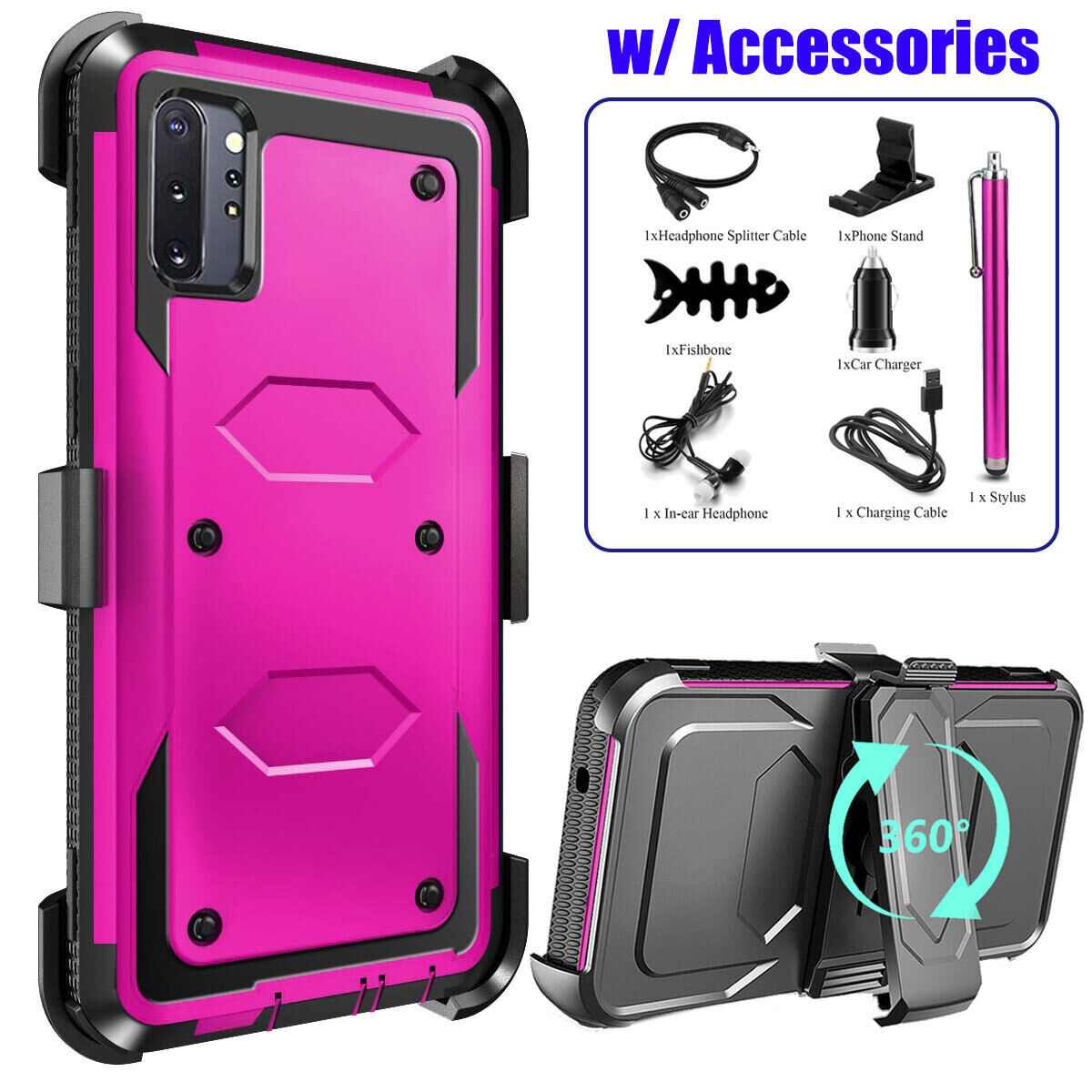 For Samsung Galaxy Note10+ Heavy Duty Clip Holder Case Cover, / Accessory