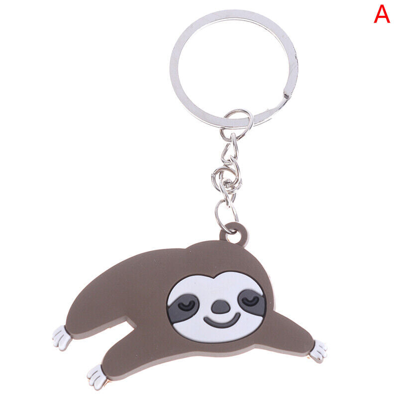 DIY PVC Sloth Keychain Key Rings Holder Key Chain Gift Jewelry Bag Phone Decor!