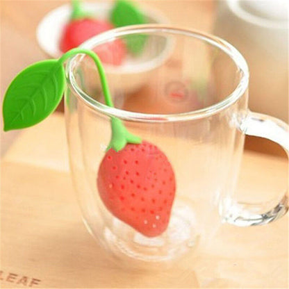Tea Infuser Silicone Food-grade Strawberry Design Tea Strainer Herb Spice Filter