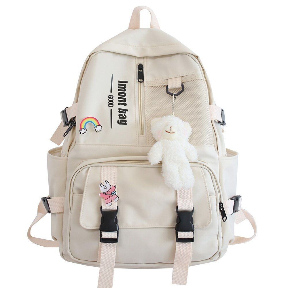 Blue Waterproof Backpack Nylon School Bag College Student Mesh 30*12*42CM Travel