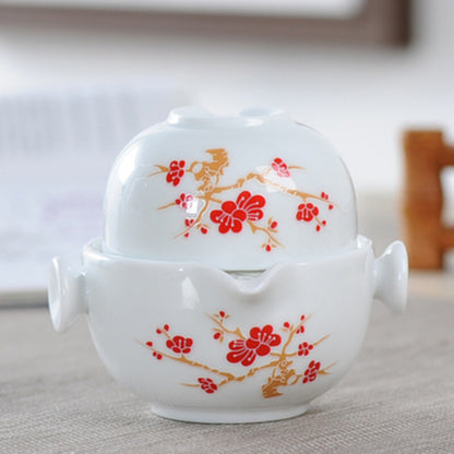 Ceramics Tea Set Include 1 Pot 1 Cup Porcelain Gaiwan Teapot Kung Fu Travel
