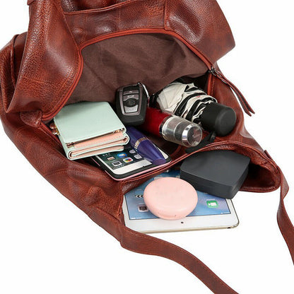 Women Designer Leather Shoulder Bag Large Capacity Ladies Handbag Hobo Tote