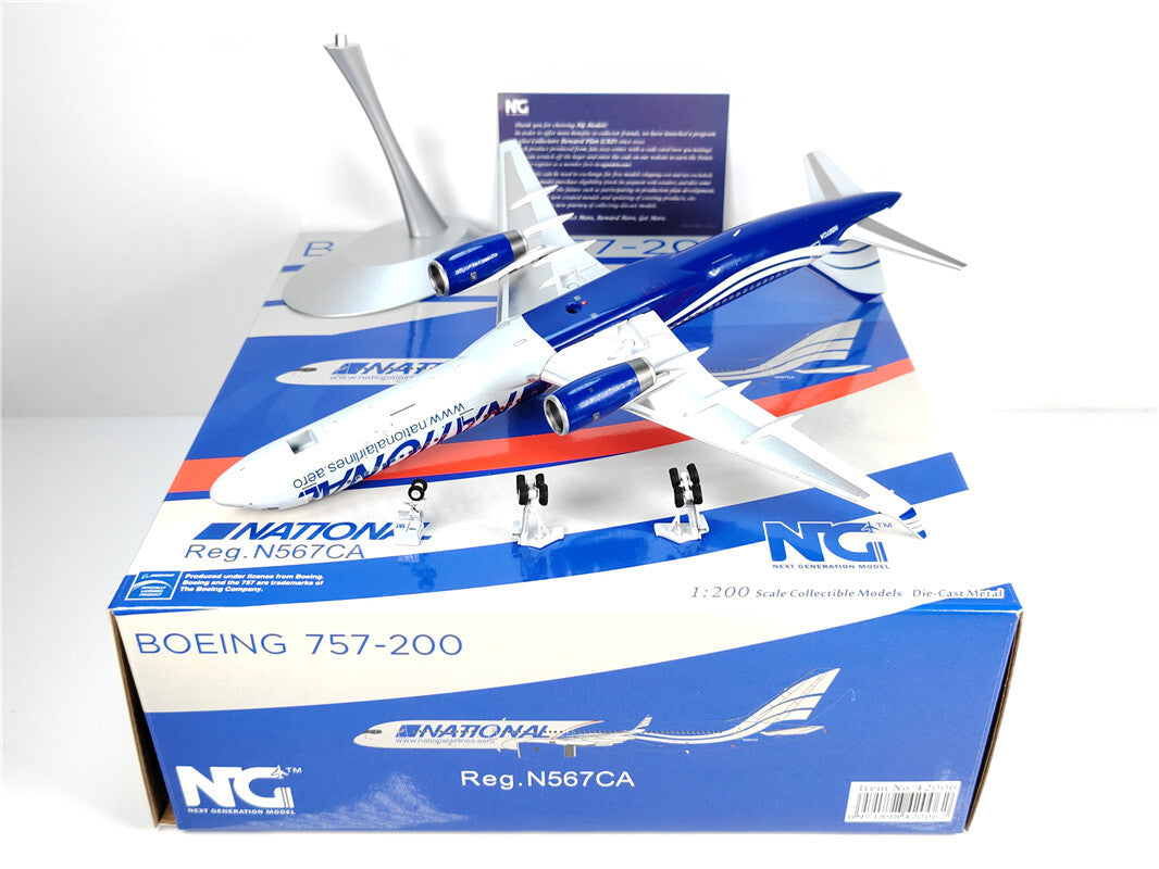 1:200 NG Model NATTONAL B757-200 Passenger Airplane Diecast Aircraft Model