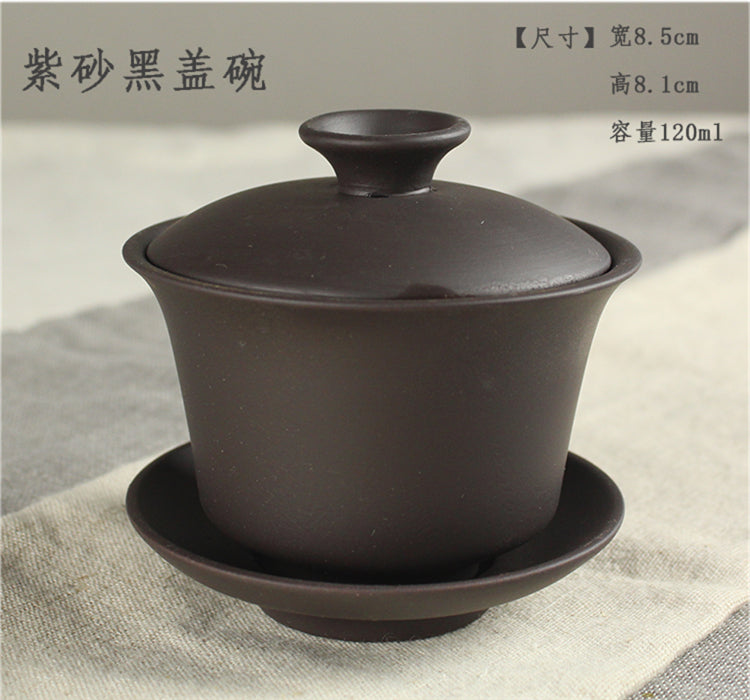 Chinese porcelain/zisha gaiwan covered teacup lid saucer ceramic handpainted cup