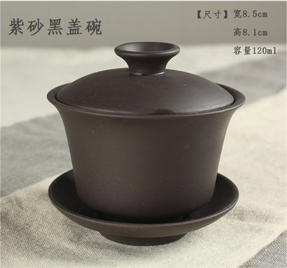 Chinese porcelain/zisha gaiwan covered teacup lid saucer ceramic handpainted cup
