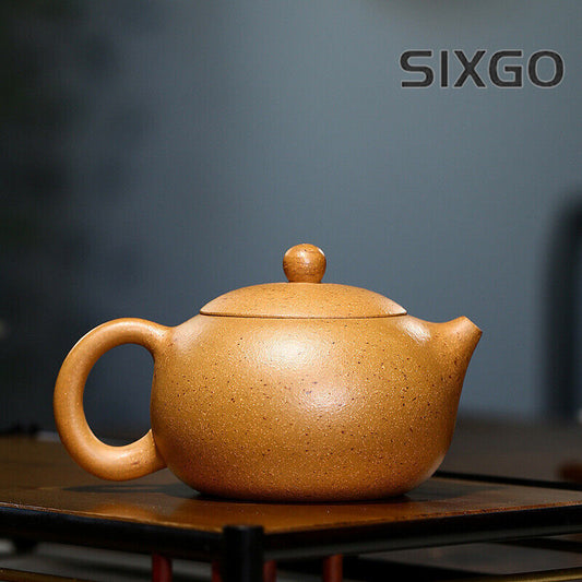 5.4"Chinese Yixing Zisha Pottery Kwai Yellow Zhu Clay 300ML Xishi Kung Fu Teapot