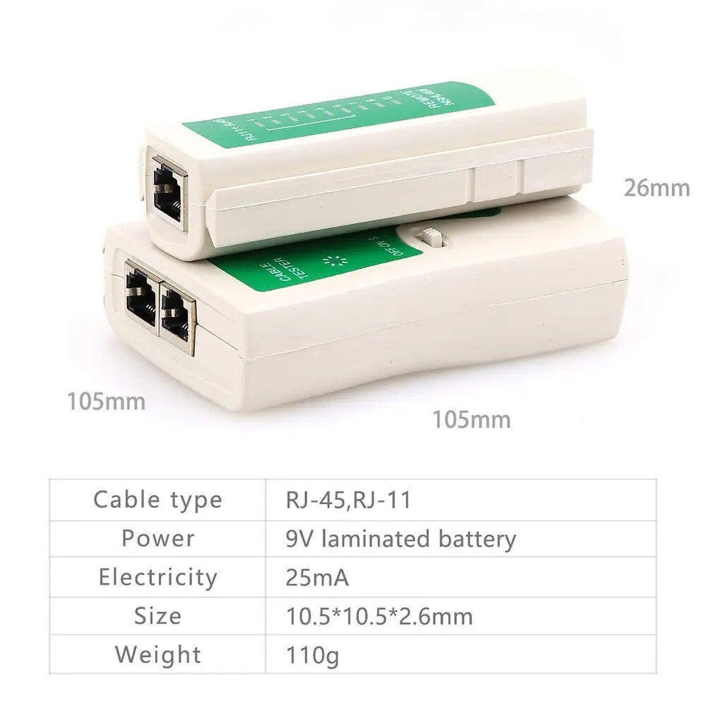 RJ45 Ethernet Cable Tester for Cat5 Cat6 8P 6P LAN Cable RJ11 Telephone Cable