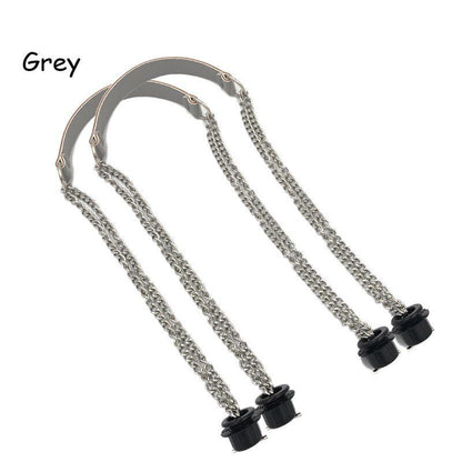 Synthetic Leather Chain Handle Silver Aluminum Handle Bag Handbag Accessories