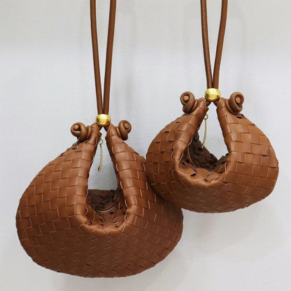 Hand-woven Cowhide Leather Handbag Soft Crisscross Purse 33*25*5 CM 29*25*10 CM