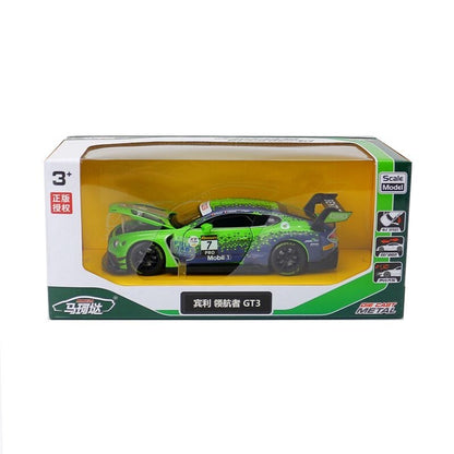 1:32 Diecast Bentley GT3 Racing Car Metal Car Model Toy Pull Back Sound Light
