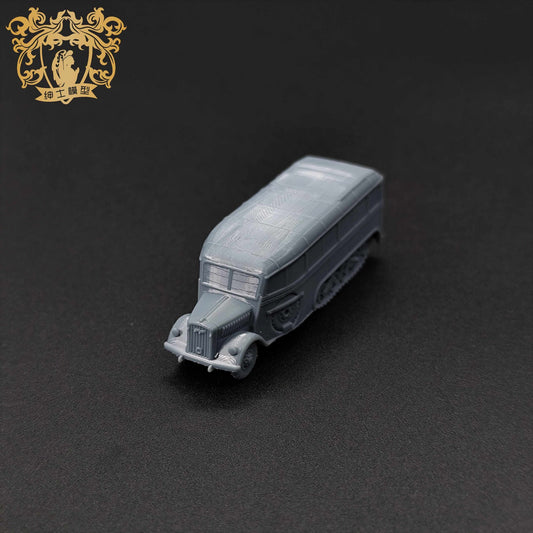 3D Printed Unpainted 1/144 Opel Blitz Bus Tracked German Military Vehicle Model