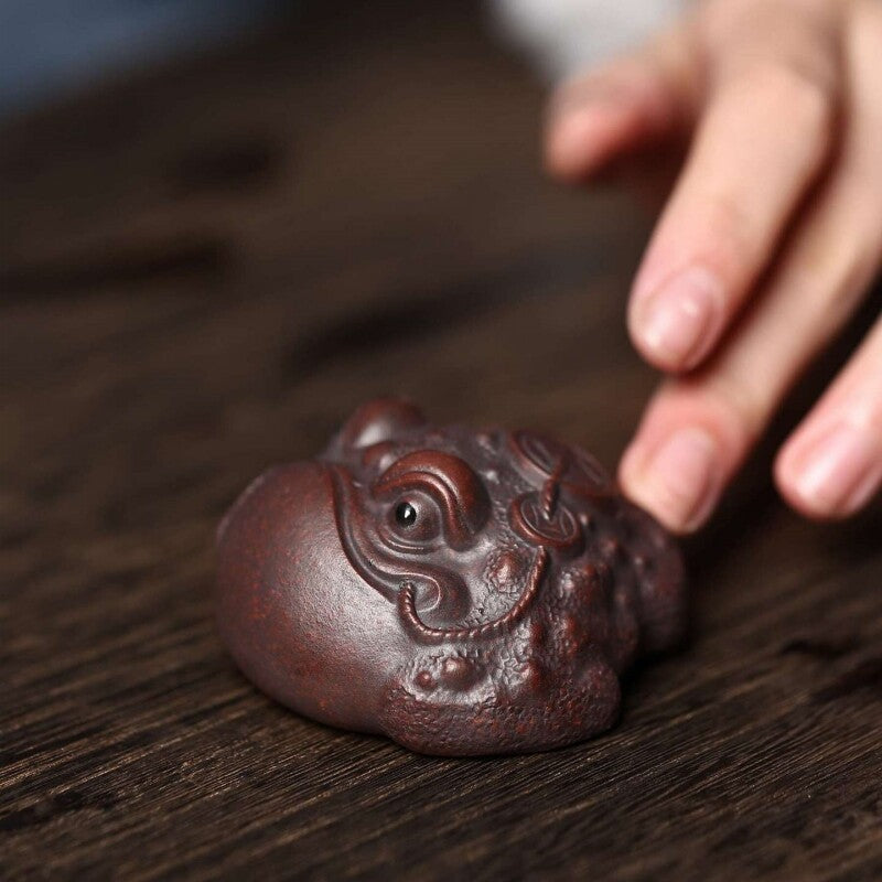 Creative Tea Pet Wealthy Toad Design Yixing Zisha Clay Tea Play Small Size New