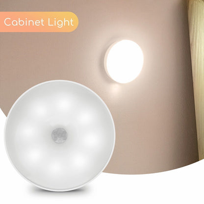 Led Motion Sensor Light USB Rechargeable PIR Wall Cabinet Stair Night Light Lamp