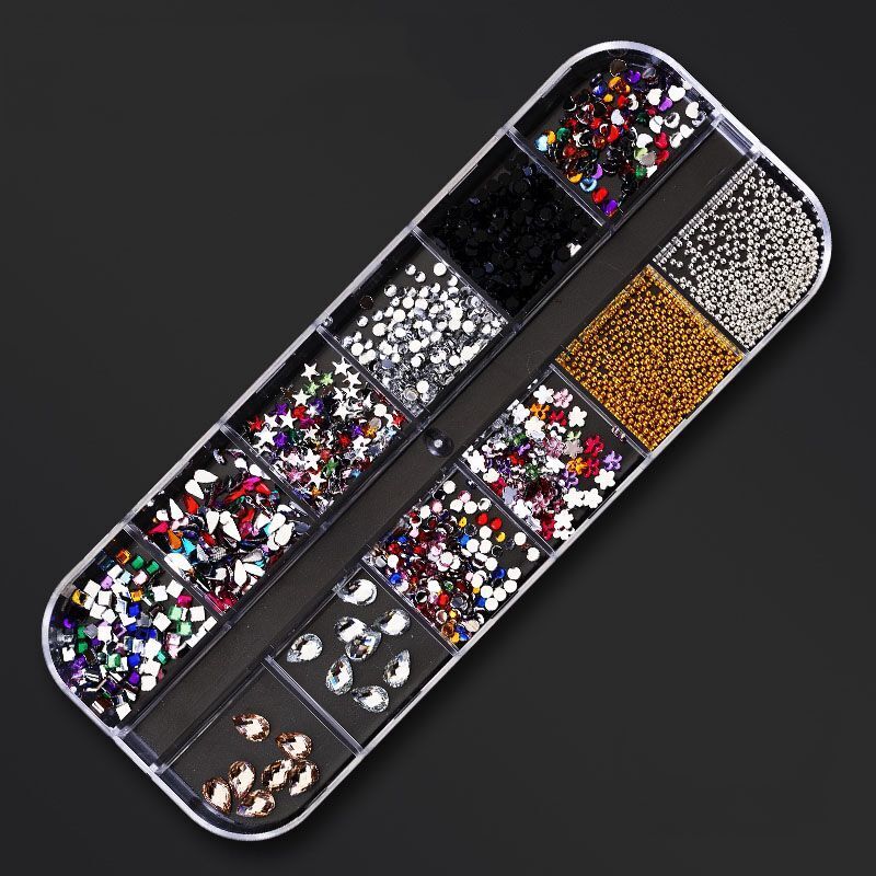 Nail Art Decor 12Design Box 3D Irregular Abalone Seashell Fragment Flakes Charms
