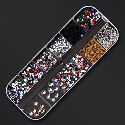 Nail Art Decor 12Design Box 3D Irregular Abalone Seashell Fragment Flakes Charms