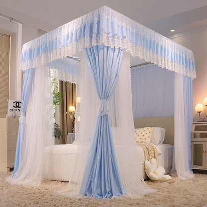 Double Layers Blackout Mosquito Net Princess Bed Dust Proof Bed Curtain Drapes