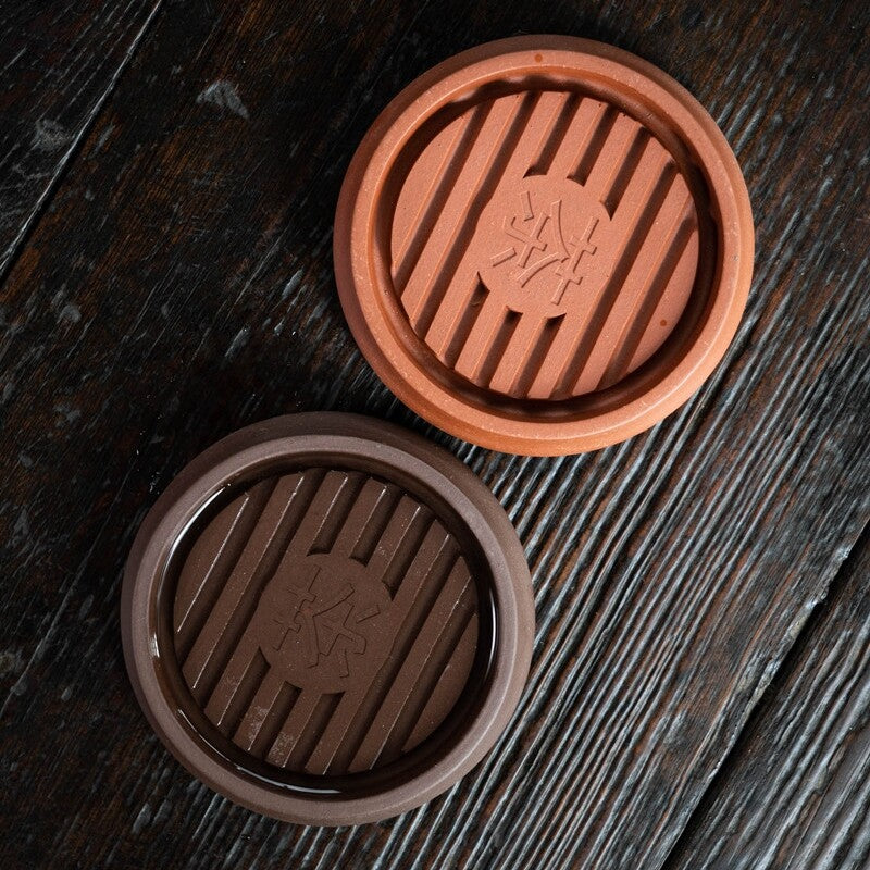 Yixing Zisha Purple Clay Holder For Tea Pot Water Reservoir Mat Round Stand New