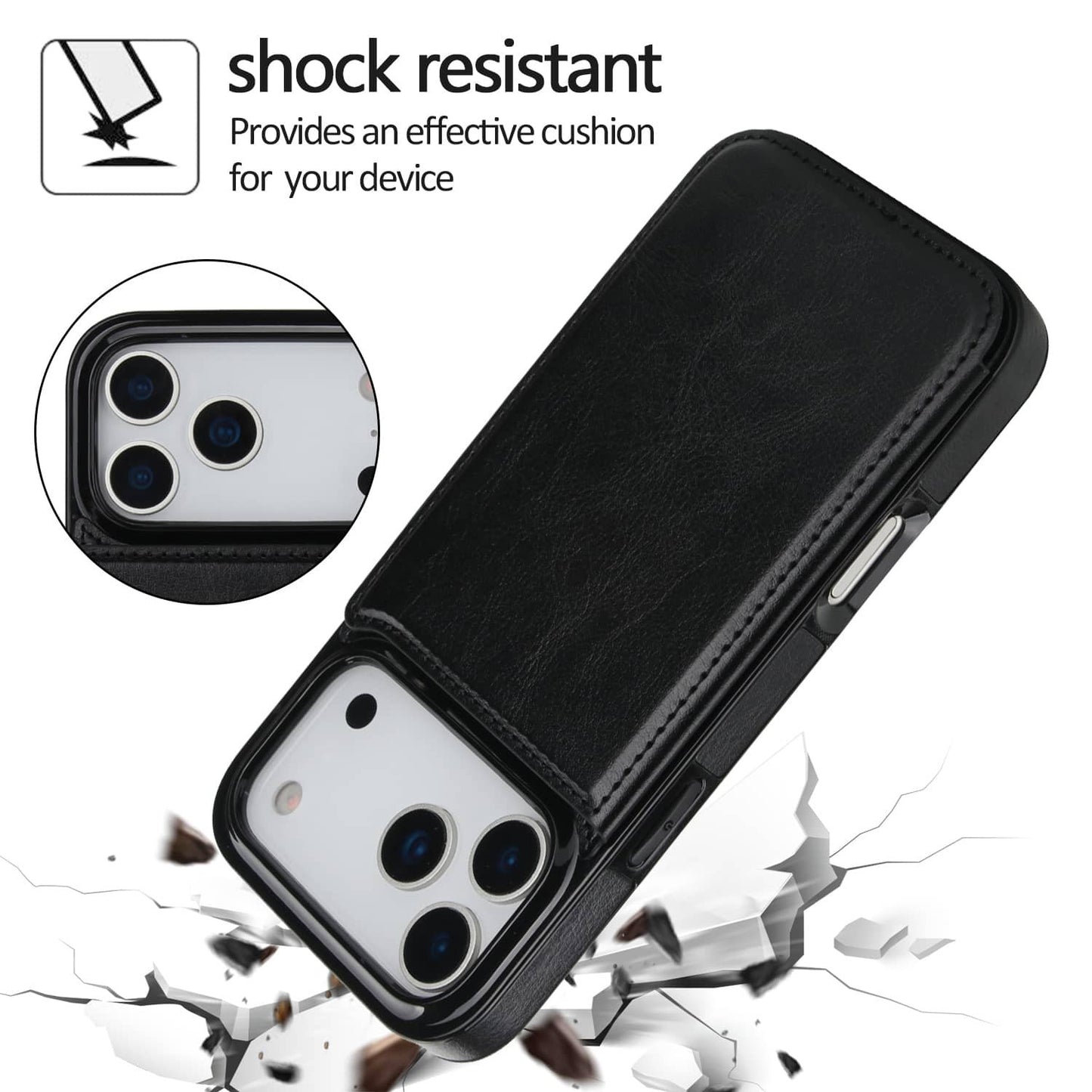 Wallet Case for iPhone 17e 17 16 15 14 13 12 11 Pro Max XS Leather Card Holder