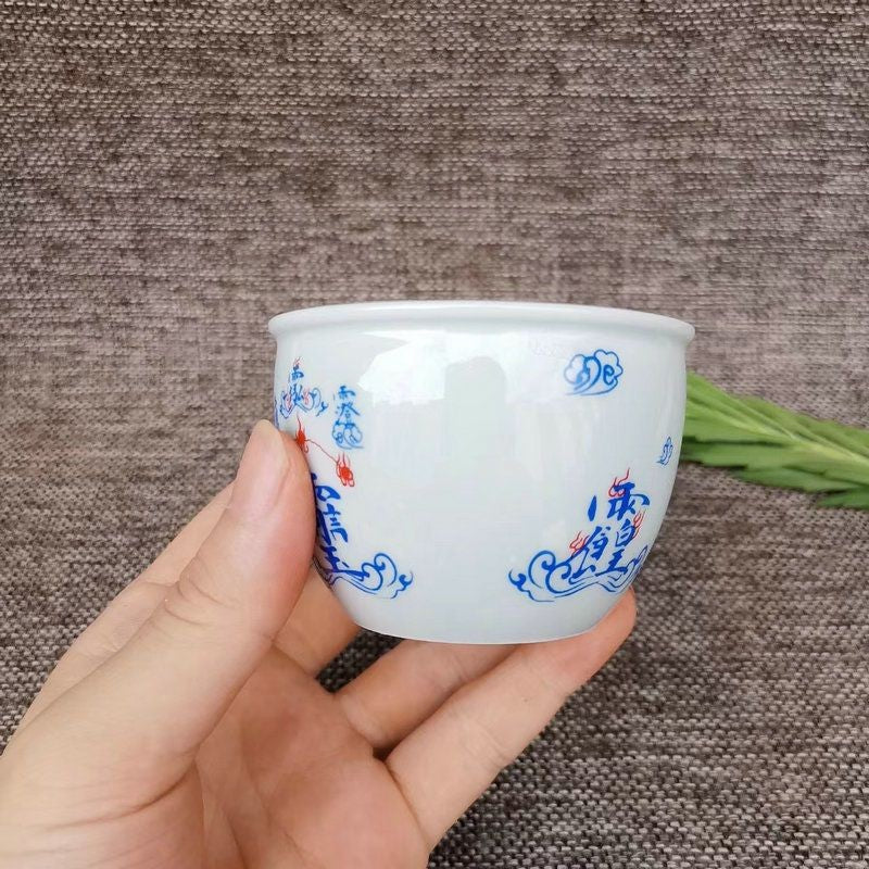 Taoist Ritual Water Cup Ceramic Purification Cup Six Ren Water Bowl