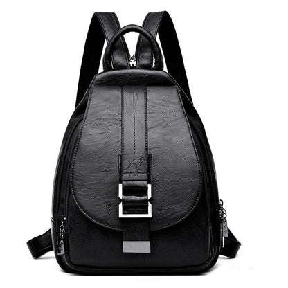 Women Leather Backpacks Female School Bag Travel Back Bag Retro Bagpack