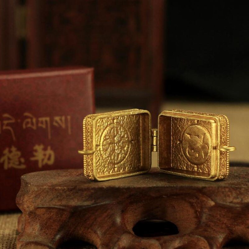 1.5inch Vintage Tibet Buddhism Six Words Mantra Necklaces Amulet Necklace