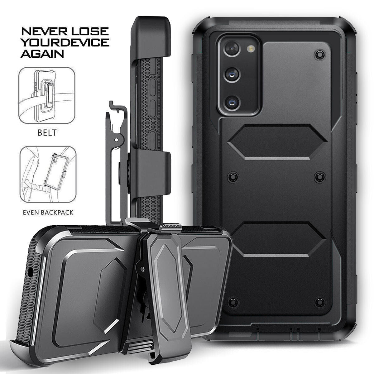 For Samsung Galaxy S20 FE/ 5G Case Shockproof Phone Cover Belt Clip w/ Accessory