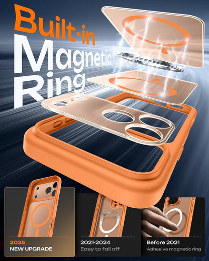 for Iphone 17 Pro Case, Full Camera Protection, Built-In Magnetic Ring, Compatib