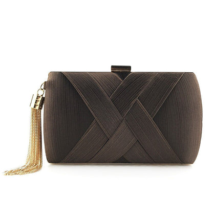 Wallet Stylish Multi-Color Bag Evening Golden Tassel Wedding Clutch Silk Handbag