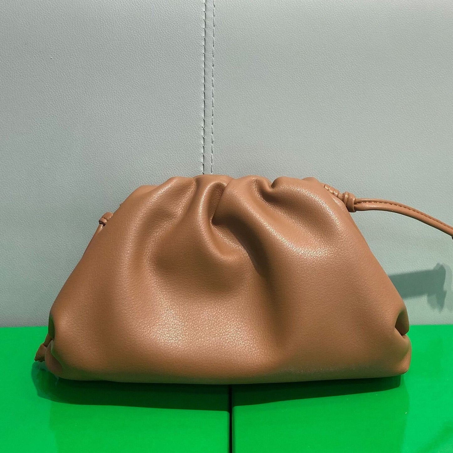 Cow Leather Cloud Bag Shoulder Bag Small Crossbody Dumpling Shape Handbag Clutch