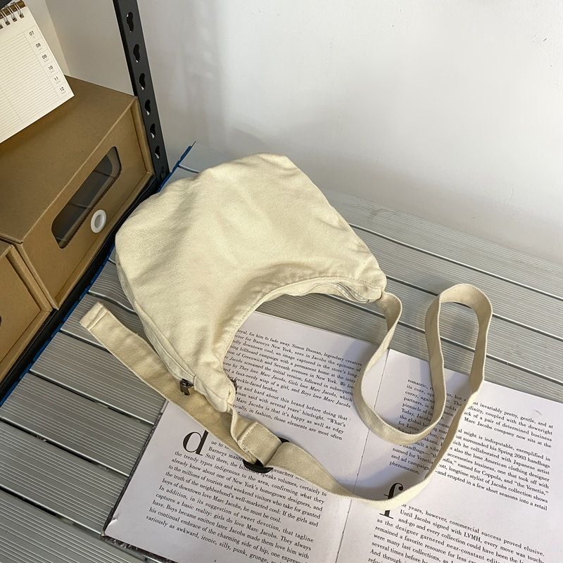 Canvas Fabric Small Side Sling Shoulder Bag Student Cotton Soft Cloth Crossbody
