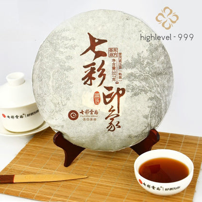 357G Colorful Yunnan Colorful Impression Ripe Puer Pu Erh Puerh Tea Cake -