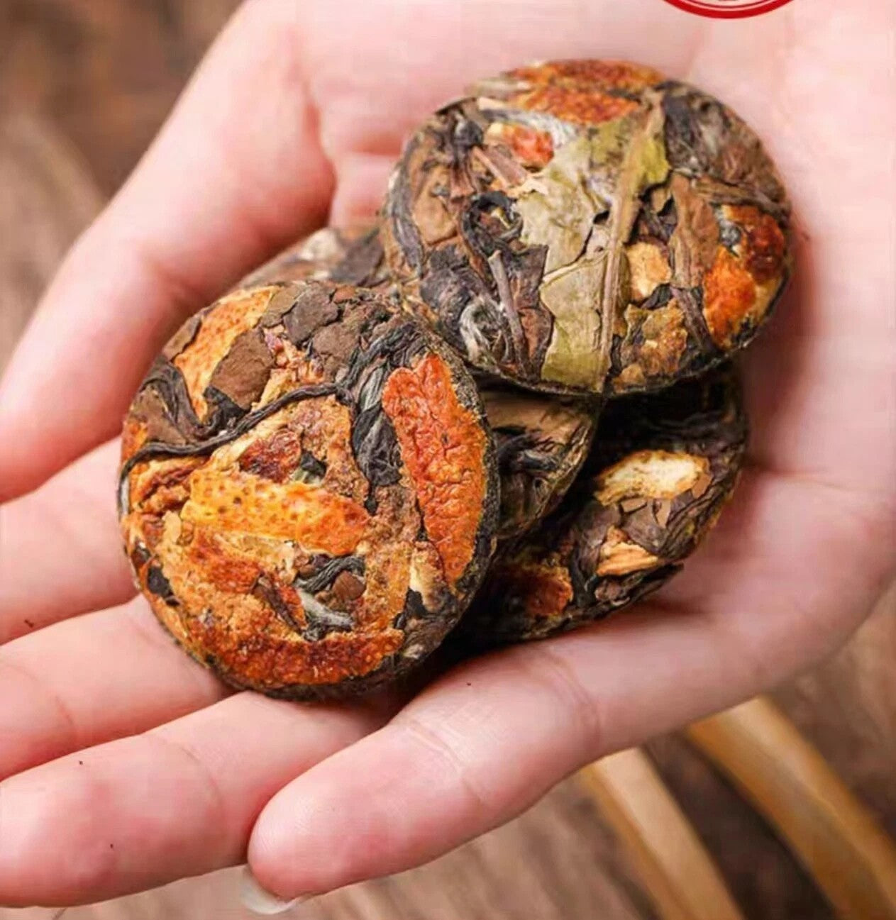 FuDing Dried tangerine white tea orange peel Shou Mei White Tea small cake tea