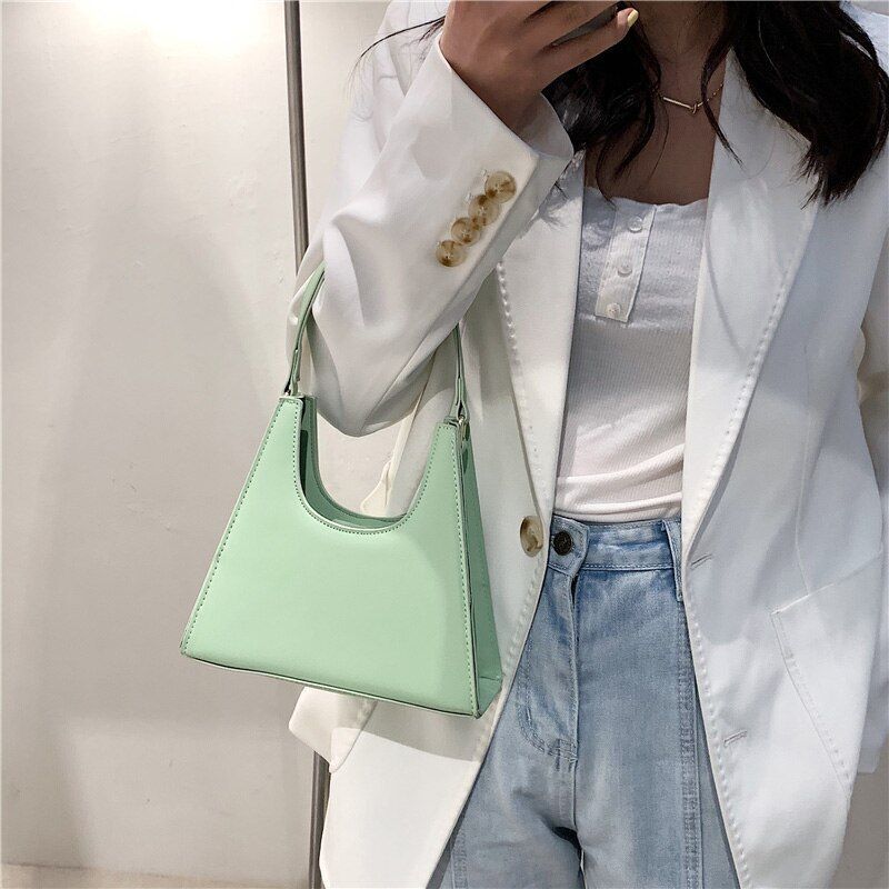 Small Solid Color Leather Shoulder Messenger Bags Crossbody Handbags Purses Tote