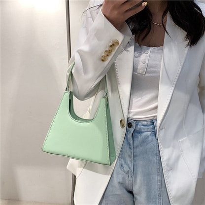Small Solid Color Leather Shoulder Messenger Bags Crossbody Handbags Purses Tote