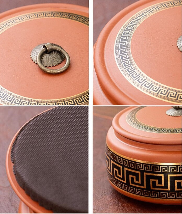 Sealed Tea Canister With Lid Small Yixing Zisha Purple Clay Jar For Loose Tea