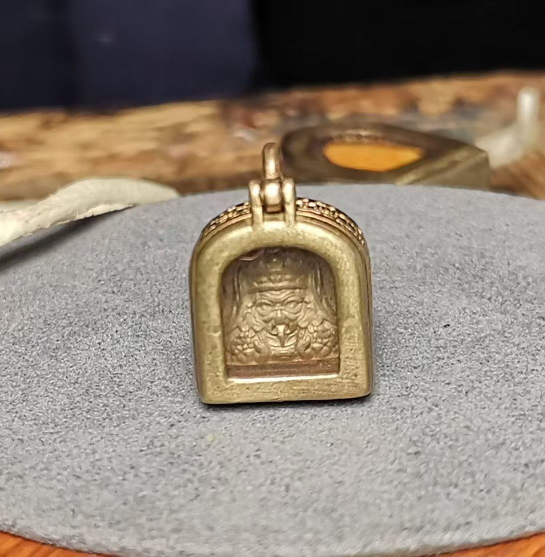Tibetan Yellow Jambhala Gau Box Pendant Buddhist Amulet Necklace