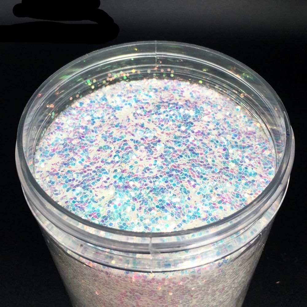 Nail Art Decor 1 Bottle AB White Sequins Glitters Holographic Flakes 0.2 0.4 1mm