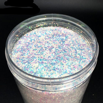 Nail Art Decor 1 Bottle AB White Sequins Glitters Holographic Flakes 0.2 0.4 1mm