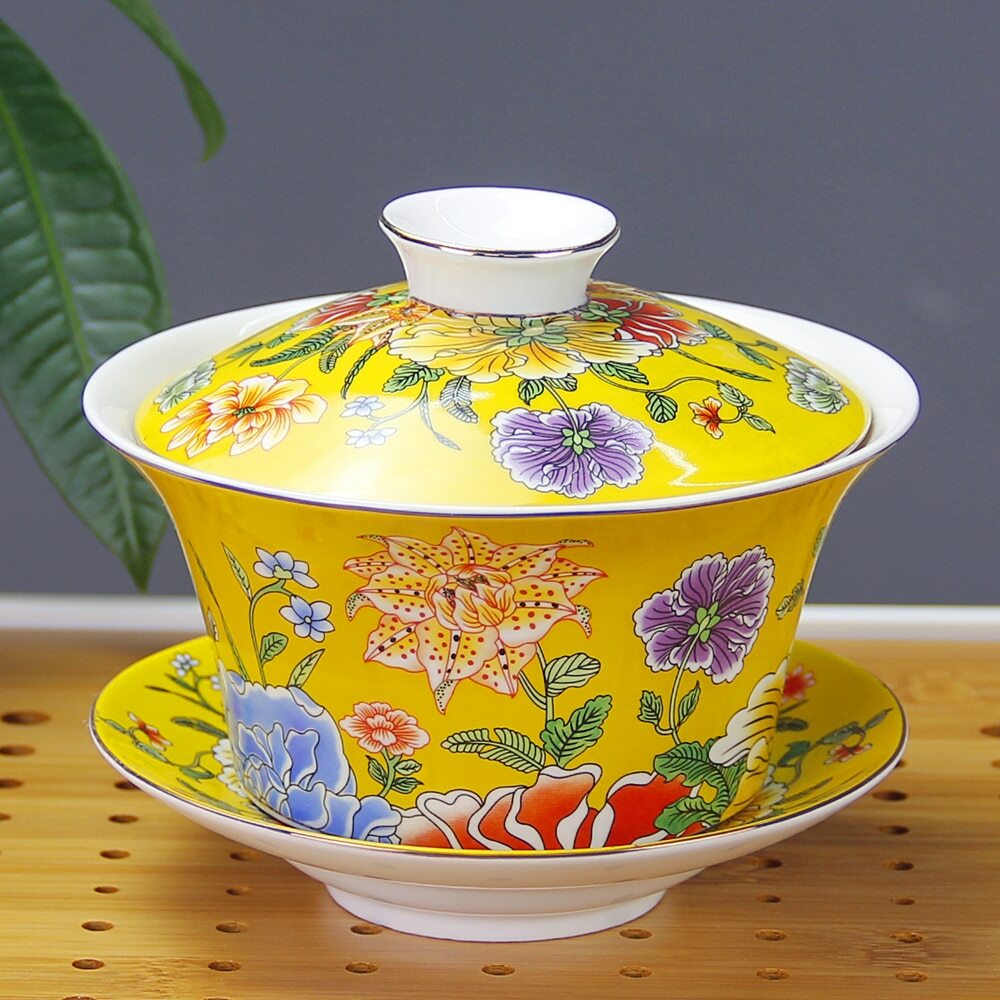 300ml Ceramic Gaiwan Tea Cup Saucer Tea Bowl Kungfu Teaware Tureen Tea Ceremony